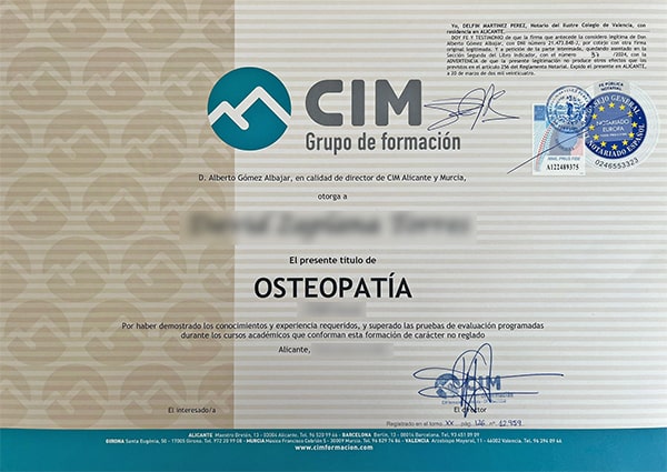 Título de osteopatía